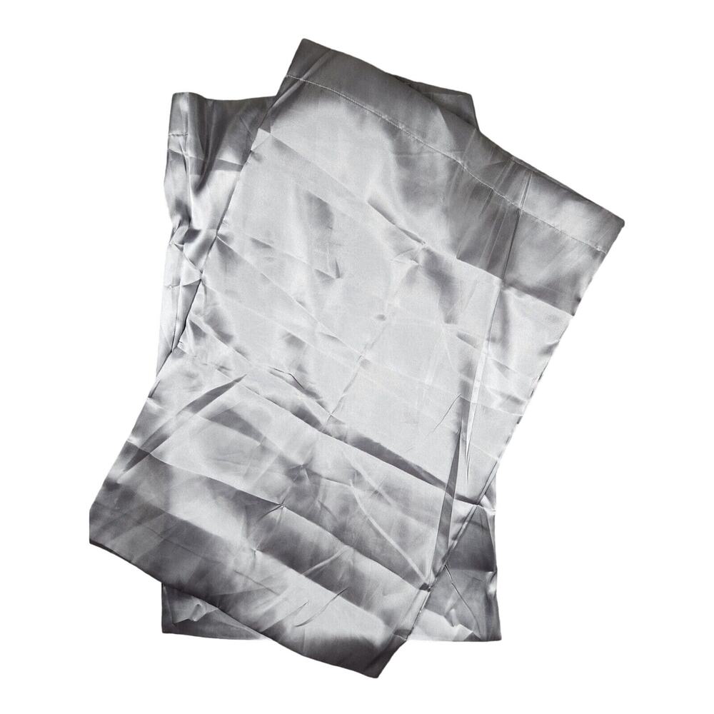 2 Pair Satin Feel Body Pillowcase for Hair and Skin Size 20x30 Inch Silver